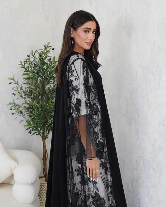 R105 Black Abaya Set