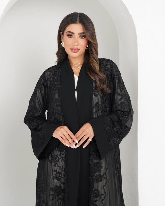 R147 Black Summer collection Abaya Set