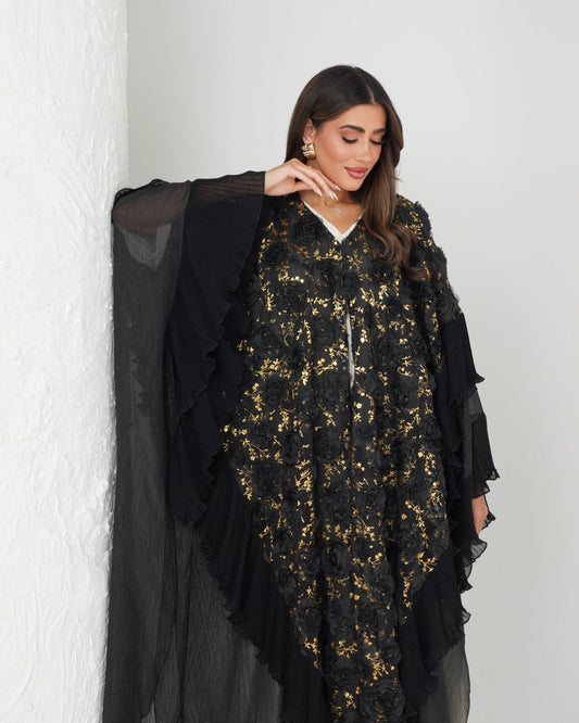 R150 Black wedding and party Collection Abaya Set