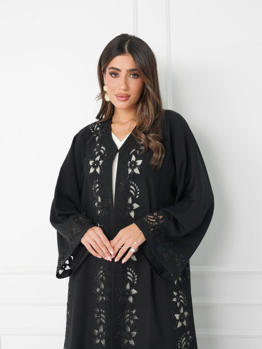 R170  Elegant Black summer wear  Abaya Set
