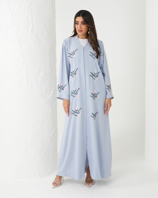 R177  Travel wear Sky blue  Abaya Set