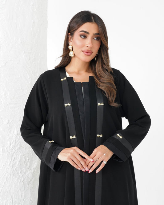 R178 Black Stylish Abaya Set